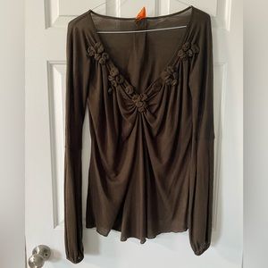 Brown blouse long sleeves Object size M